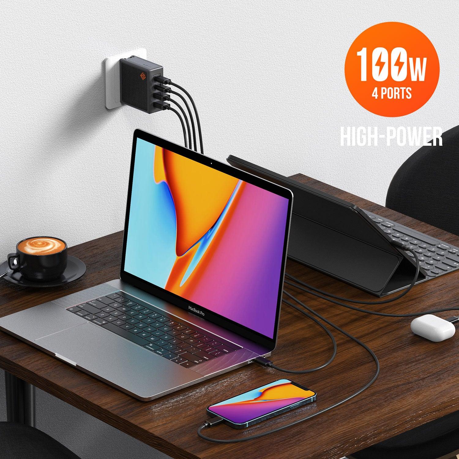 100W USB-C PD Charger - International Version with Travel Adapters