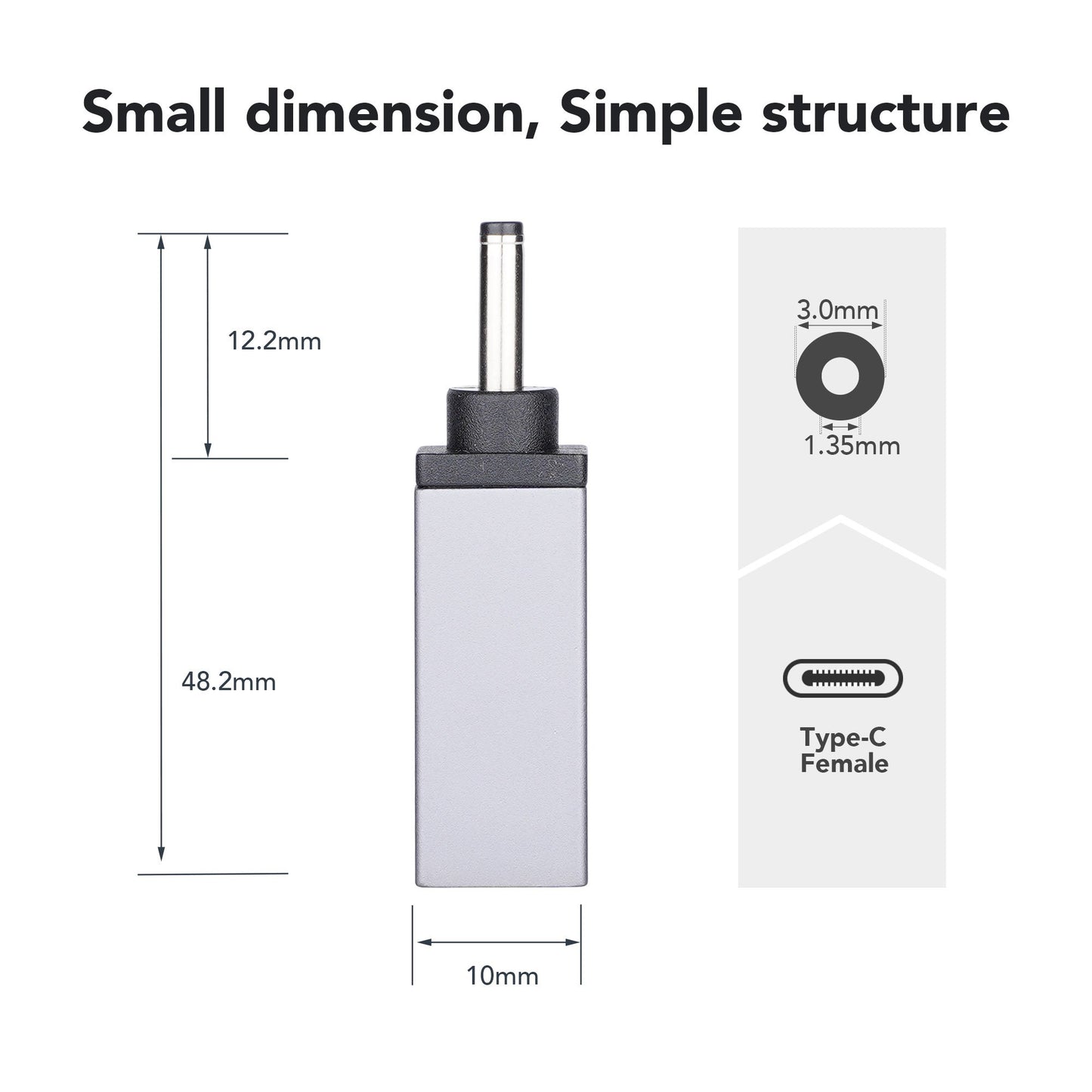 USB-C-zu-DC-Adapterspitze L 3,0 x 1,1 mm 